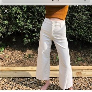 Marine Straight Wide Leg White Pants